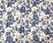 Blue-Multi Poly Floral Printed Satin Stripe Chiffon Woven Fabric By the Yard